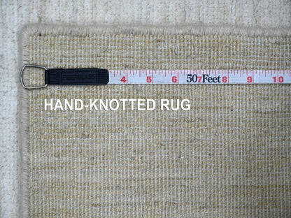 Modern / Contemporary hand-knotted wool rug in Ivory, 3'10" x 5'7" — SKU O022499 (view 6)