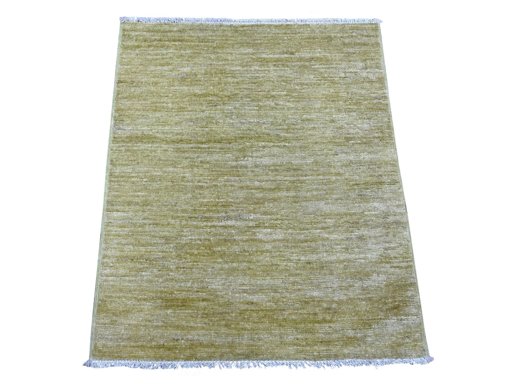 Green 2'6" x 3'0" Modern and Contemporary Hand knotted Wool Rug - Sku: O022500