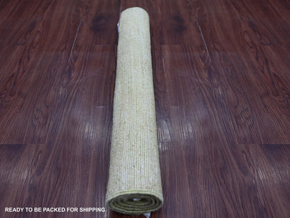 Green 2'6" x 3'0" Modern and Contemporary Hand knotted Wool Rug - Sku: O022500