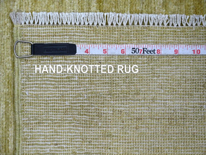 Green 2'6" x 3'0" Modern and Contemporary Hand knotted Wool Rug - Sku: O022500