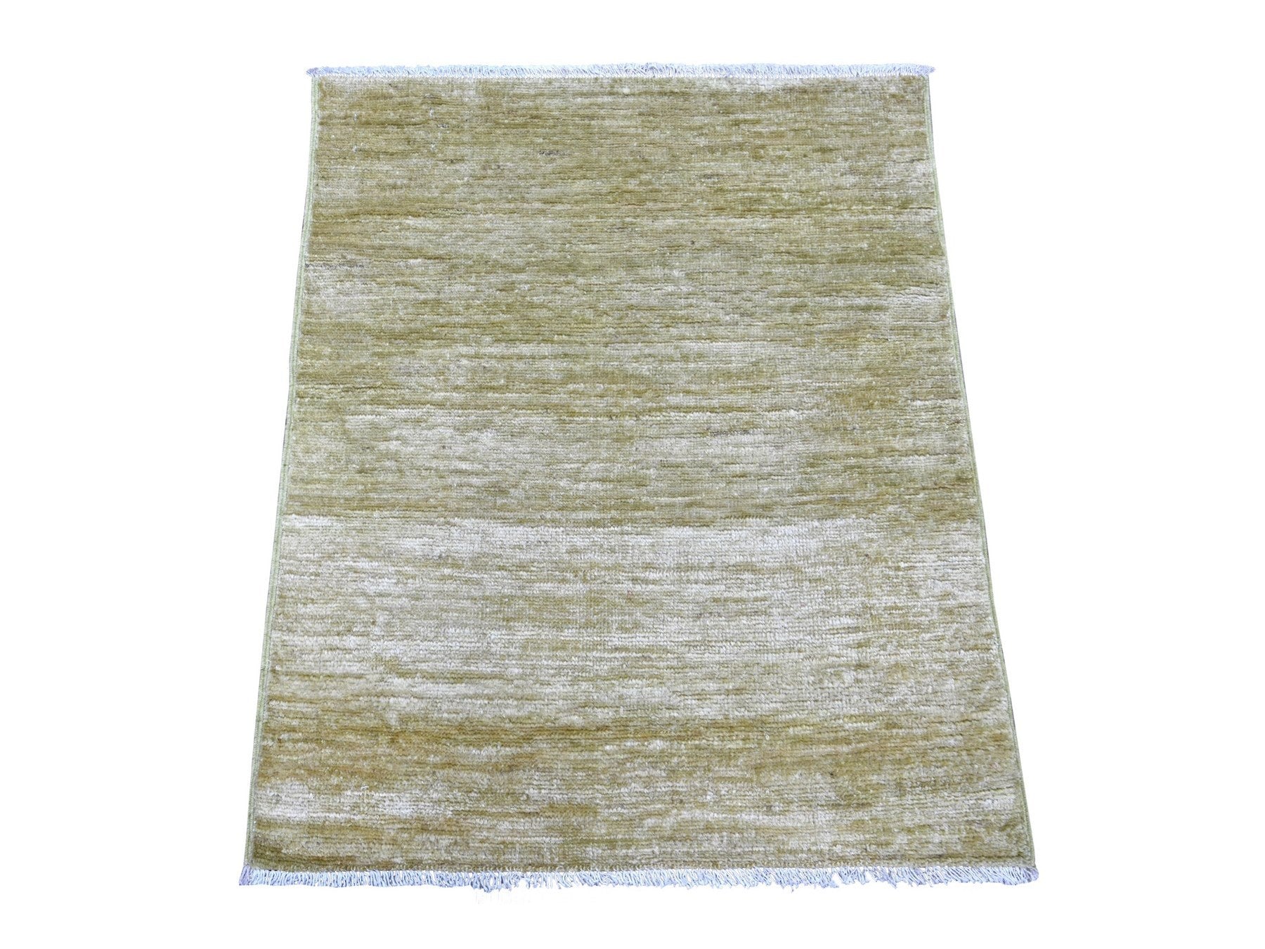 Green 2'6" x 3'0" Modern and Contemporary Hand knotted Wool Rug - Sku: O022502