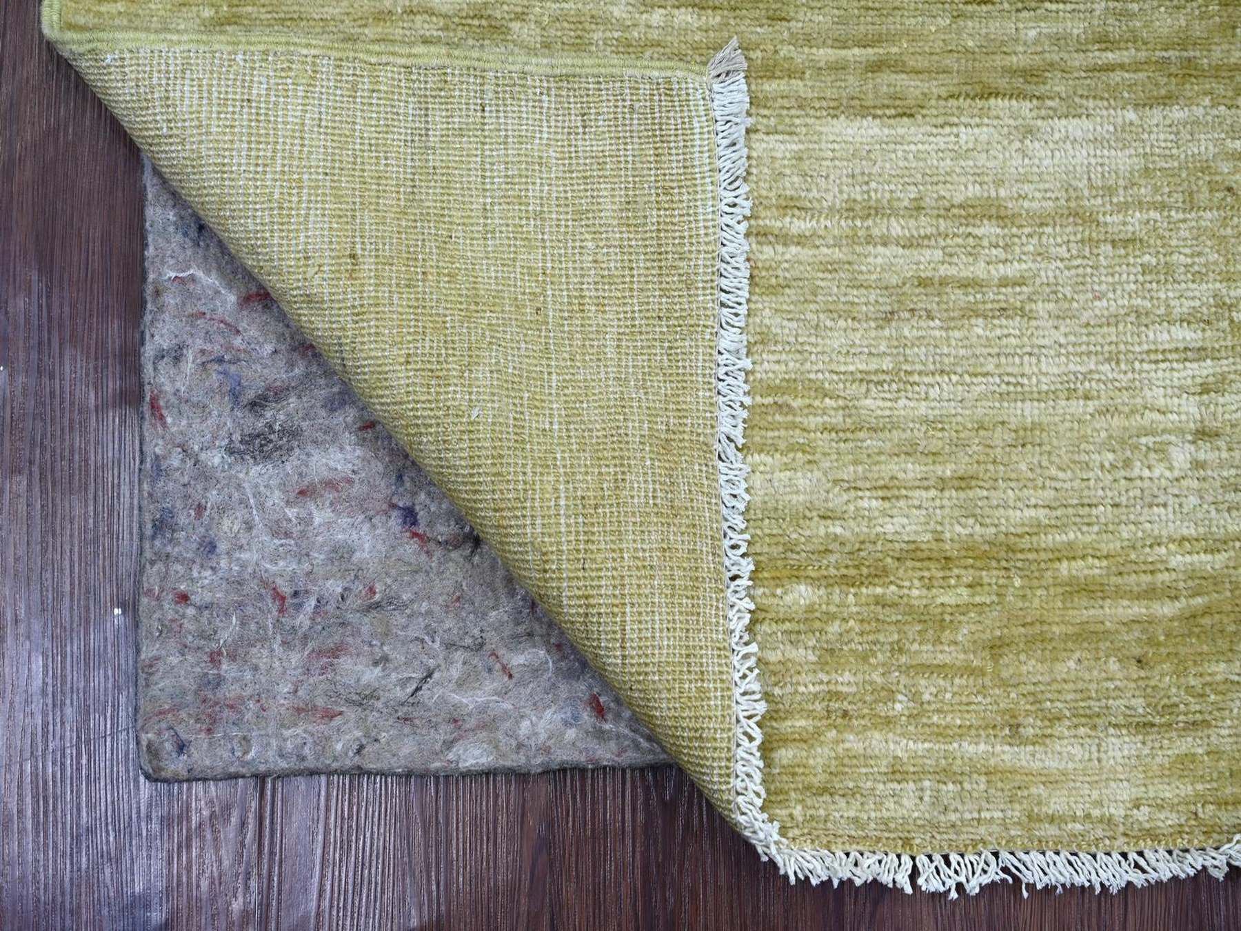Green 2'6" x 3'0" Modern and Contemporary Hand knotted Wool Rug - Sku: O022502