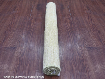 Green 2'6" x 3'0" Modern and Contemporary Hand knotted Wool Rug - Sku: O022502
