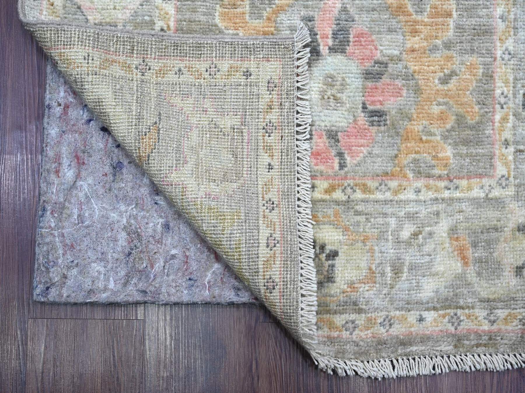 Brown 2'10" x 18'11" Oushak And Peshawar Hand knotted Wool Rug - Sku: O022505