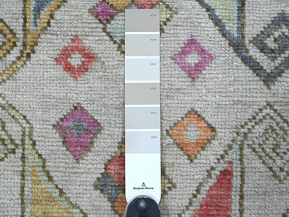 Tribal & Geometric hand-knotted wool runner in Gray, 2'8" x 11'9" — SKU O022509 (view 3)