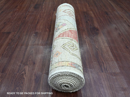 Tribal & Geometric hand-knotted wool runner in Gray, 2'8" x 11'9" — SKU O022509 (view 4)