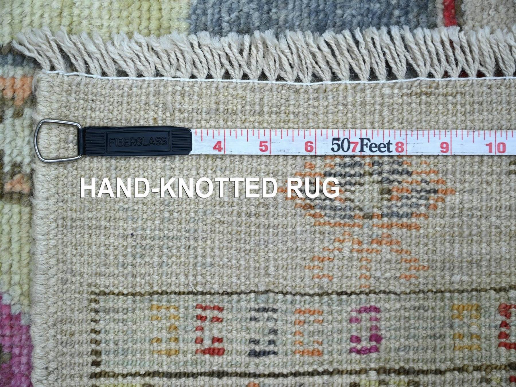 Tribal & Geometric hand-knotted wool runner in Gray, 2'8" x 11'9" — SKU O022509 (view 6)