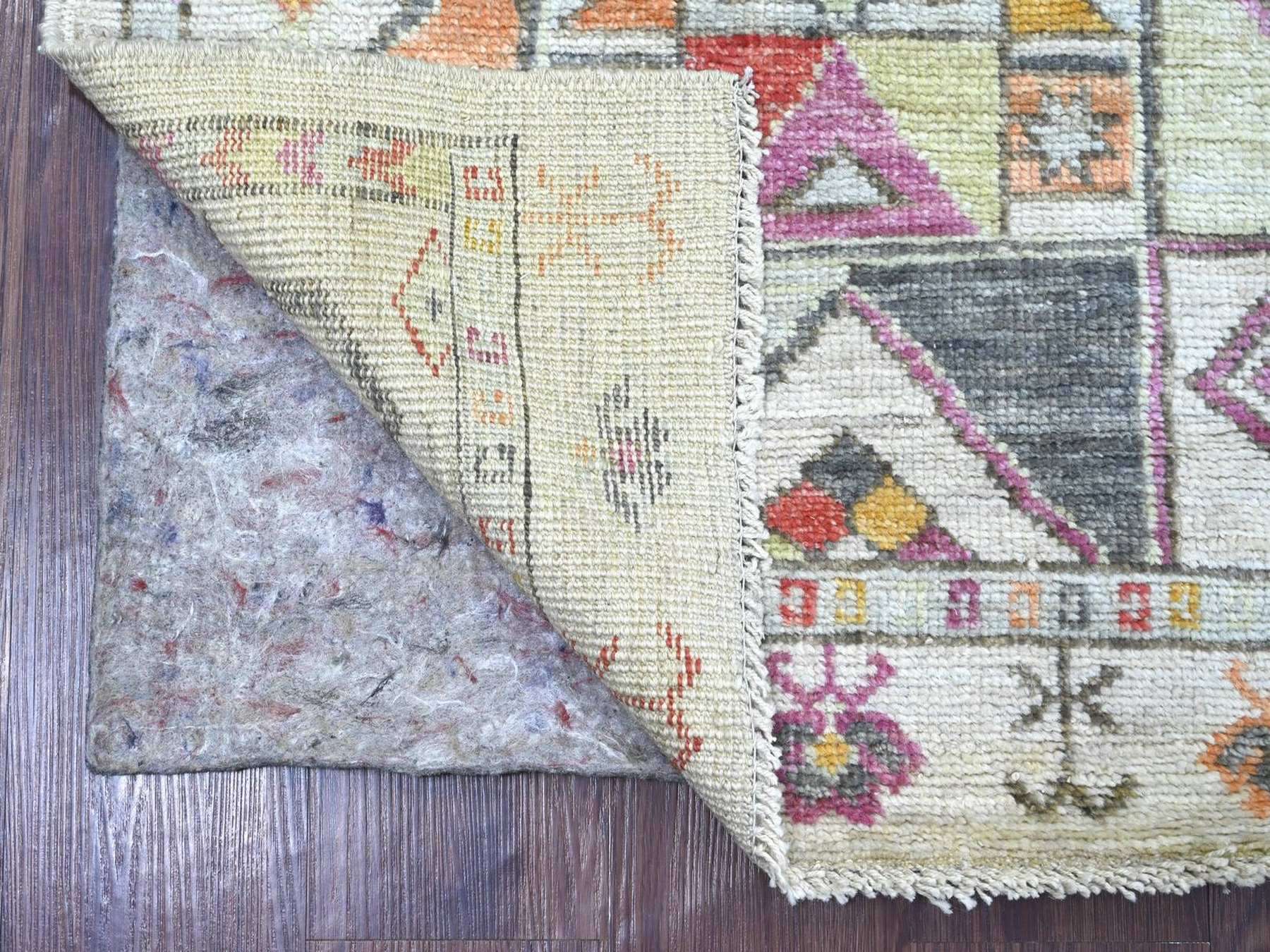 Grey 2'8" x 6'0" Tribal & Geometric Hand knotted Wool Rug - Sku: O022512