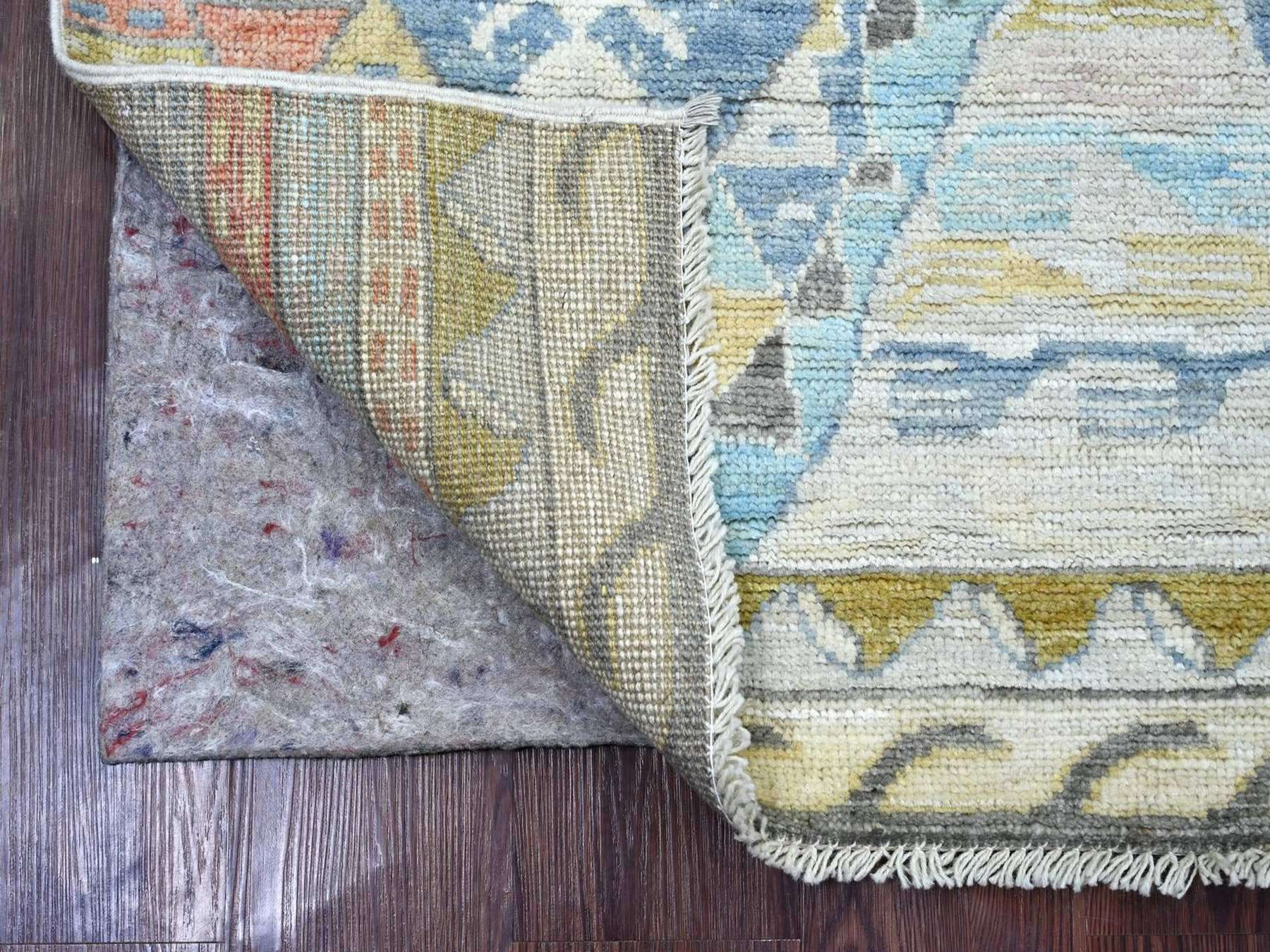 Tribal & Geometric hand-knotted wool runner in Gray, 2'10" x 7'7" — SKU O022513 (view 2)