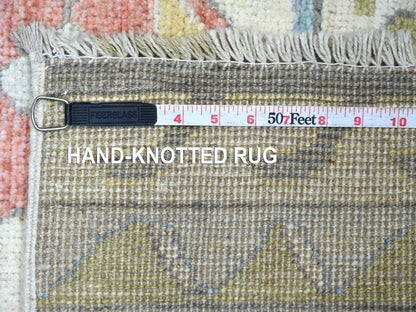 Tribal & Geometric hand-knotted wool runner in Gray, 2'10" x 7'7" — SKU O022513 (view 6)