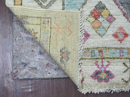Tribal & Geometric hand-knotted wool runner in Gray, 2'10" x 8' — SKU O022516 (view 2)