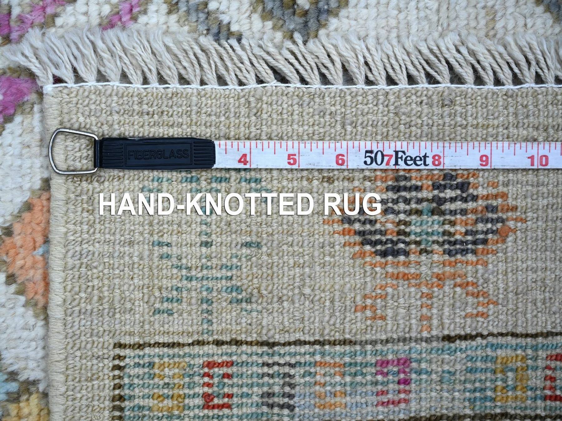 Tribal & Geometric hand-knotted wool runner in Gray, 2'10" x 8' — SKU O022516 (view 6)