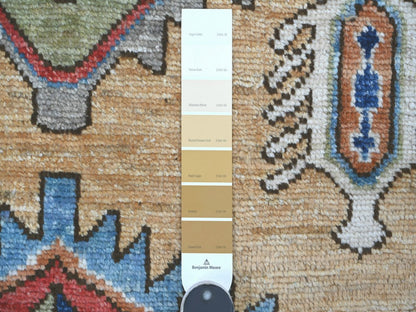 Brown 4'0" x 11'6" Tribal & Geometric Hand knotted Wool Rug - Sku: O022520