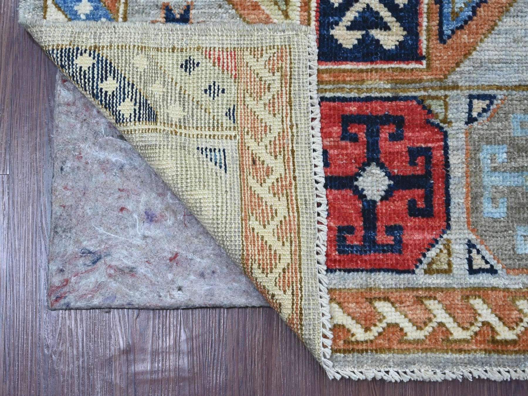 Grey 2'11" x 9'8" Tribal & Geometric Hand knotted Wool Rug - Sku: O022521
