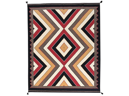 Flat-Weave hand-knotted wool rug in Multicolored & Black, 9'5" x 11'9" — SKU O02252