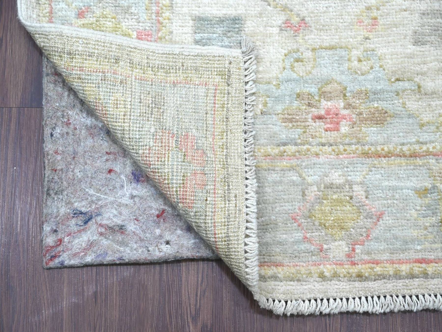 Grey 2'9" x 15'7" Oushak And Peshawar Hand knotted Wool Rug - Sku: O022530