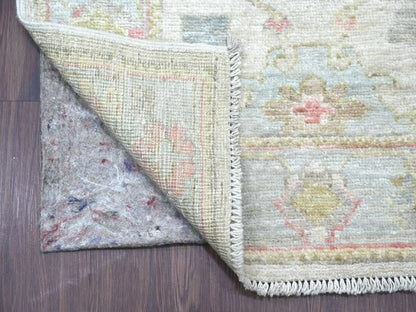 Oushak Oushak hand-knotted wool runner in Gray & Light Blue, 2'9" x 15'7" — SKU O022530 (view 2)