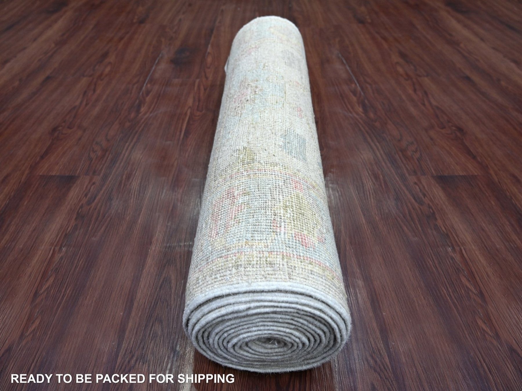 Oushak Oushak hand-knotted wool runner in Gray & Light Blue, 2'9" x 15'7" — SKU O022530 (view 4)