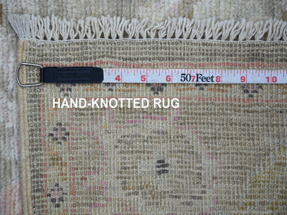 Brown 2'8" x 15'2" Oushak And Peshawar Hand knotted Wool Rug - Sku: O022531