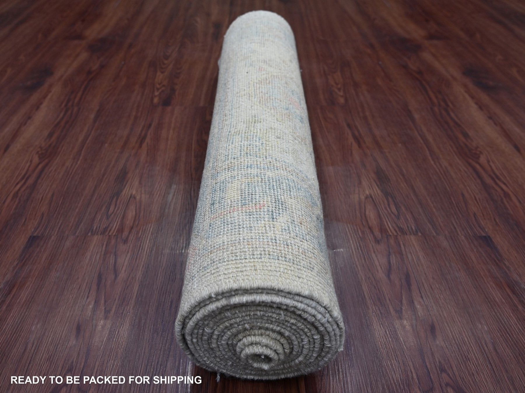 Oushak Oushak hand-knotted wool runner in Ivory & Gray, 2'11" x 16'4" — SKU O022532 (view 4)
