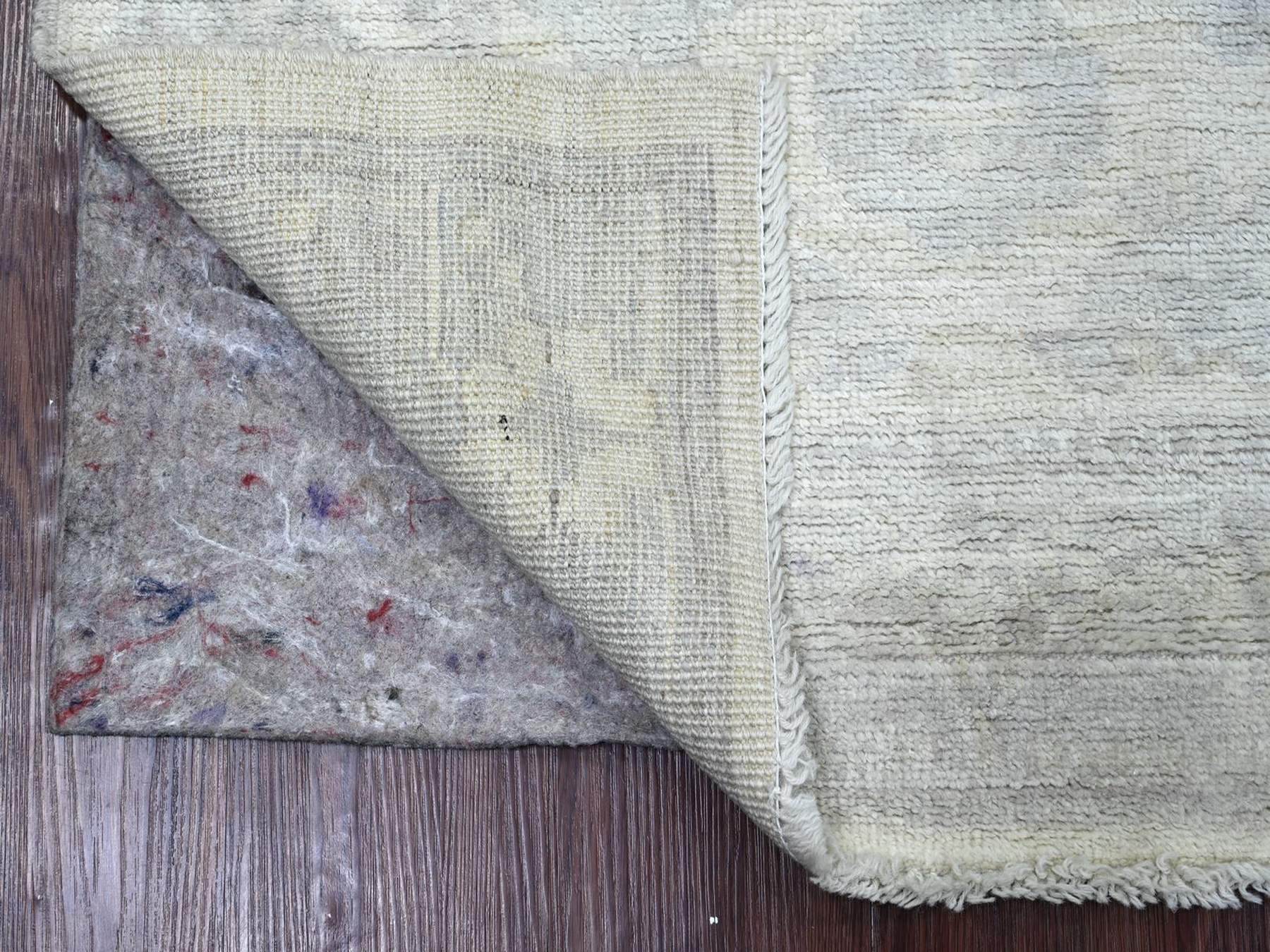 Ivory 2'9" x 7'8" Oushak And Peshawar Hand knotted Wool Rug - Sku: O022534