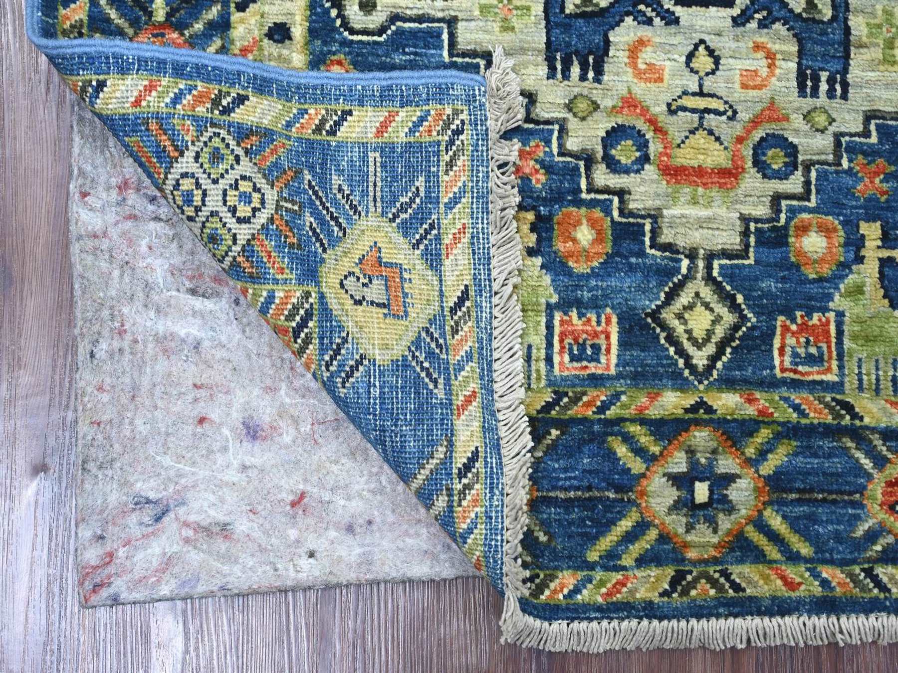 Blue 3'1" x 5'2" Tribal & Geometric Hand knotted Wool Rug - Sku: O022537