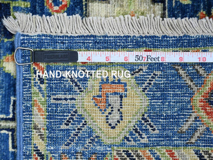 Blue 3'1" x 5'2" Tribal & Geometric Hand knotted Wool Rug - Sku: O022537