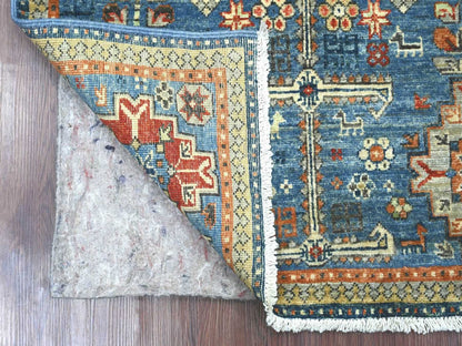 Blue 3'0" x 4'9" Tribal & Geometric Hand knotted Wool Rug - Sku: O022539