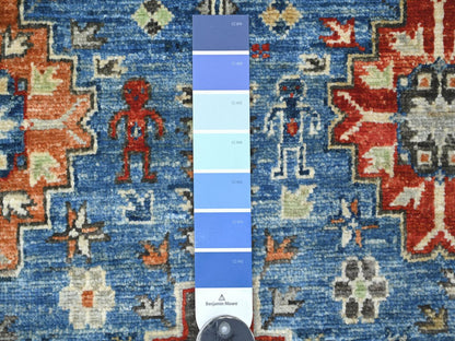 Blue 3'0" x 4'9" Tribal & Geometric Hand knotted Wool Rug - Sku: O022539