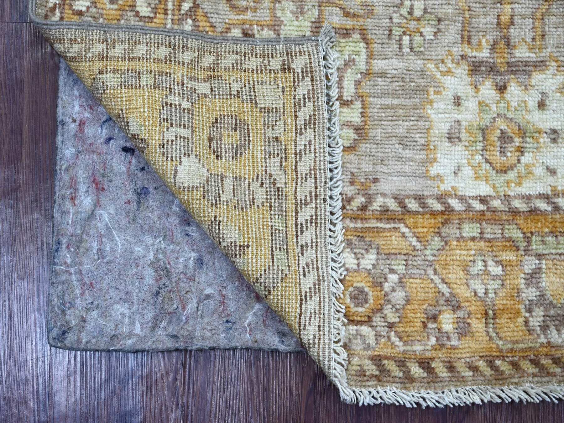 Brown 2'8" x 7'10" Oushak And Peshawar Hand knotted Wool Rug - Sku: O022542