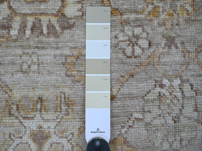 Brown 2'8" x 7'10" Oushak And Peshawar Hand knotted Wool Rug - Sku: O022542