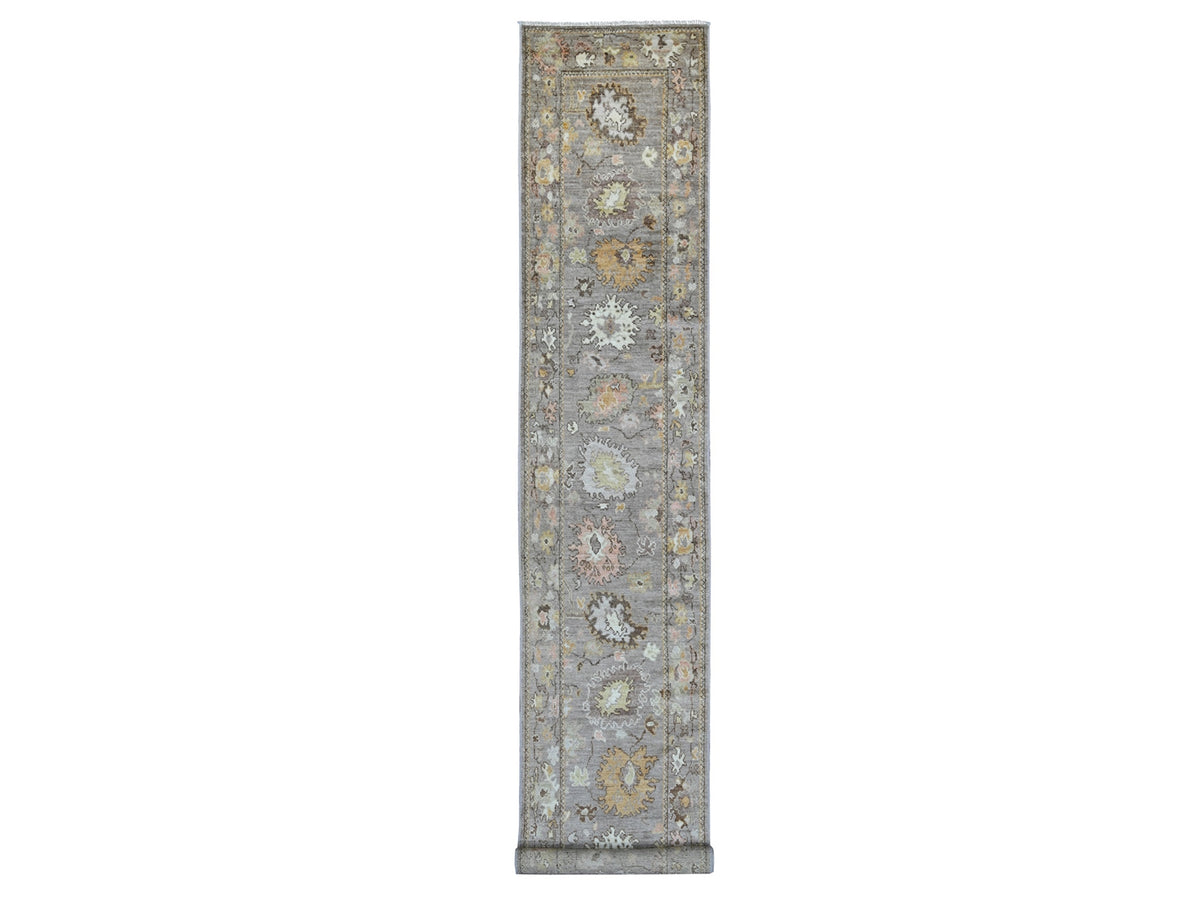 Oushak Oushak hand-knotted wool runner in Brown, 2'7" x 17'2" — SKU O022544