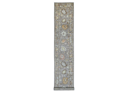 Oushak Oushak hand-knotted wool runner in Brown, 2'7" x 17'2" — SKU O022544