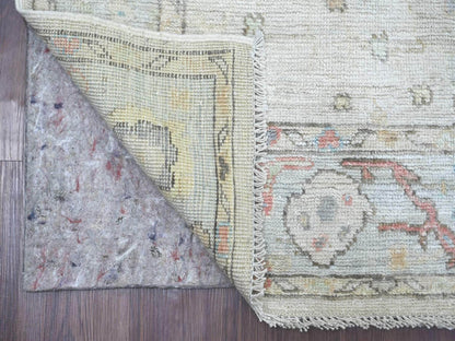 Oushak Oushak hand-knotted wool runner in Gray & Light Blue, 3'11" x 9'7" — SKU O022546 (view 2)