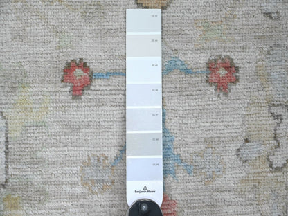 Oushak Oushak hand-knotted wool runner in Gray & Light Blue, 3'11" x 9'7" — SKU O022546 (view 3)