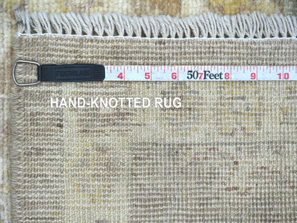 Brown 2'1" x 6'2" Oushak And Peshawar Hand knotted Wool Rug - Sku: O022547