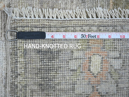 Brown 2'11" x 12'9" Oushak And Peshawar Hand knotted Wool Rug - Sku: O022548