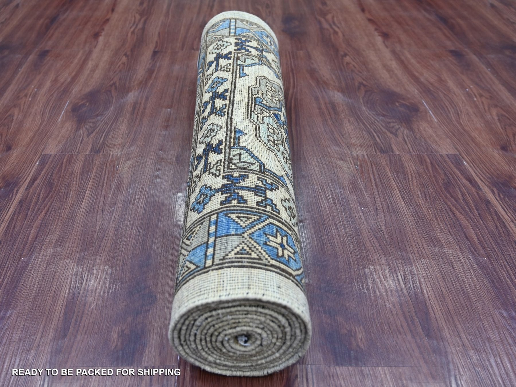 Ersari Tribal & Geometric hand-knotted wool runner in Ivory & Gray, 2'7" x 11'8" — SKU O022550 (view 4)