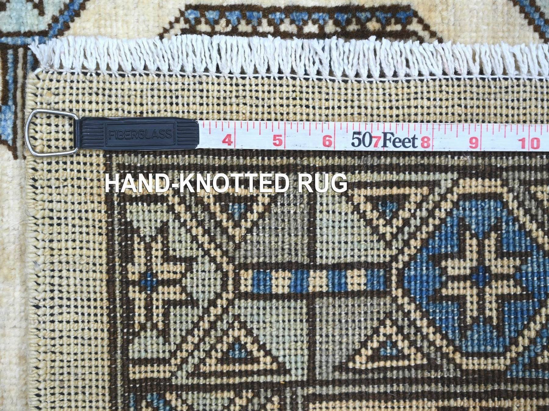 Ersari Tribal & Geometric hand-knotted wool runner in Ivory & Gray, 2'7" x 11'8" — SKU O022550 (view 6)