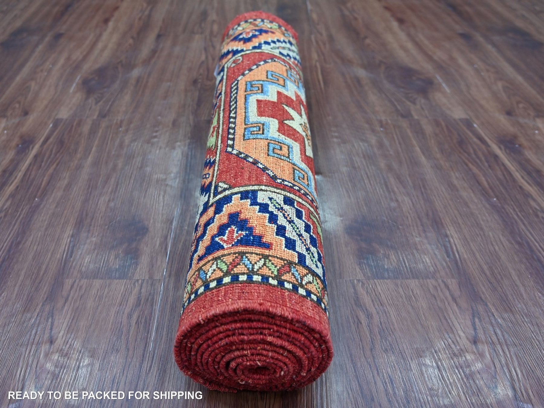 Ersari Tribal & Geometric hand-knotted wool runner in Red & Colorful, 2'7" x 12'6" — SKU O022551 (view 4)