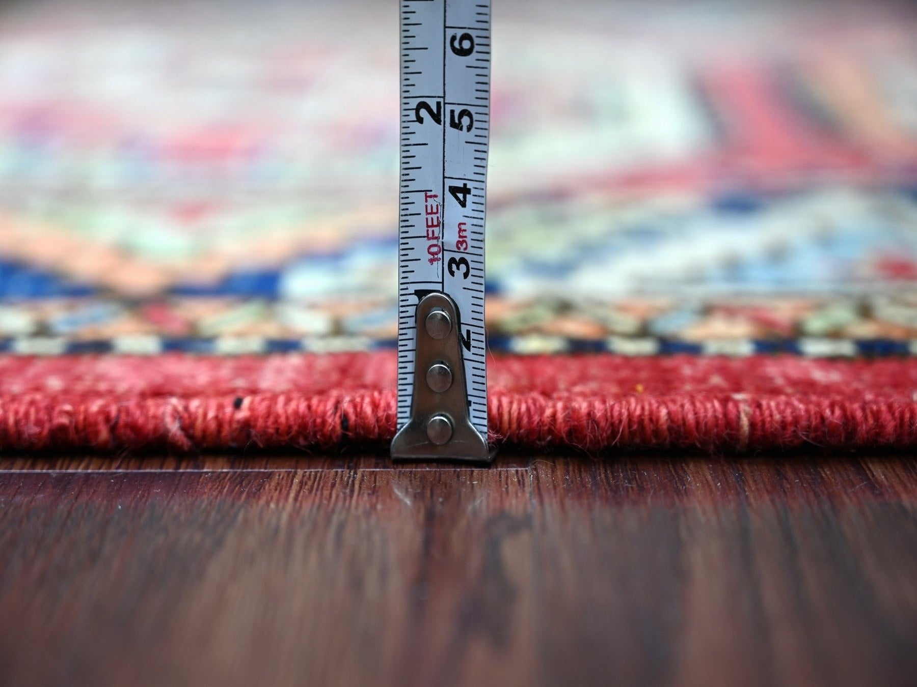 Ersari Tribal & Geometric hand-knotted wool runner in Red & Colorful, 2'7" x 12'6" — SKU O022551 (view 5)