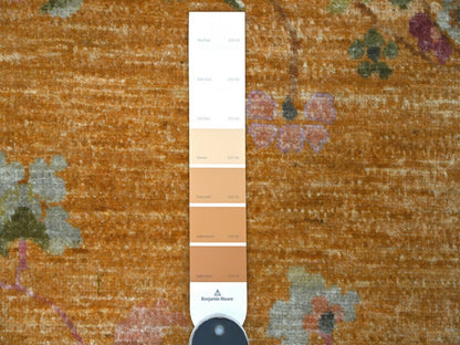Brown 3'0" x 11'11" Oushak And Peshawar Hand knotted Wool Rug - Sku: O022559