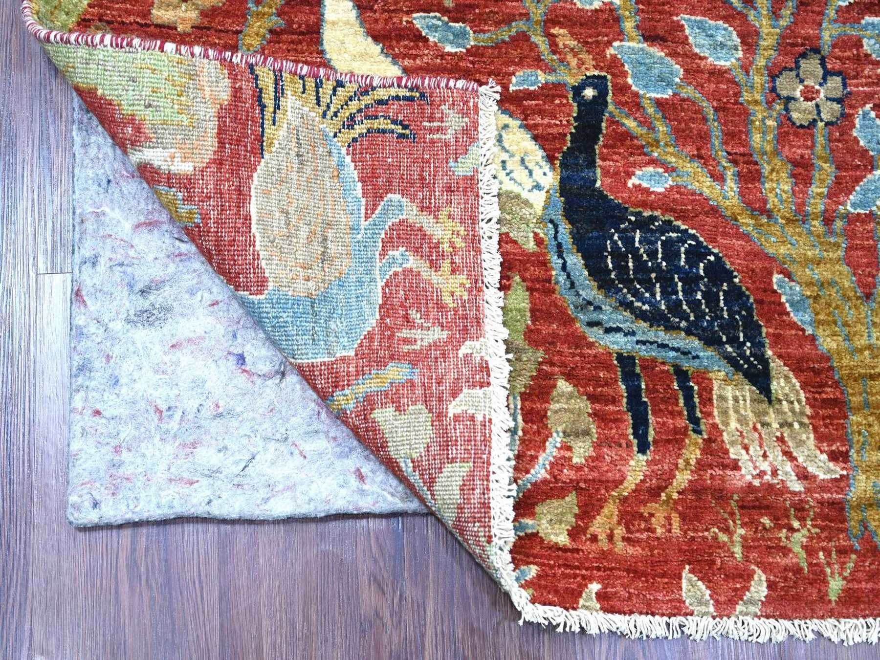 Peshawar Oushak hand-knotted wool runner in Red, 4' x 12'2" — SKU O022563 (view 2)