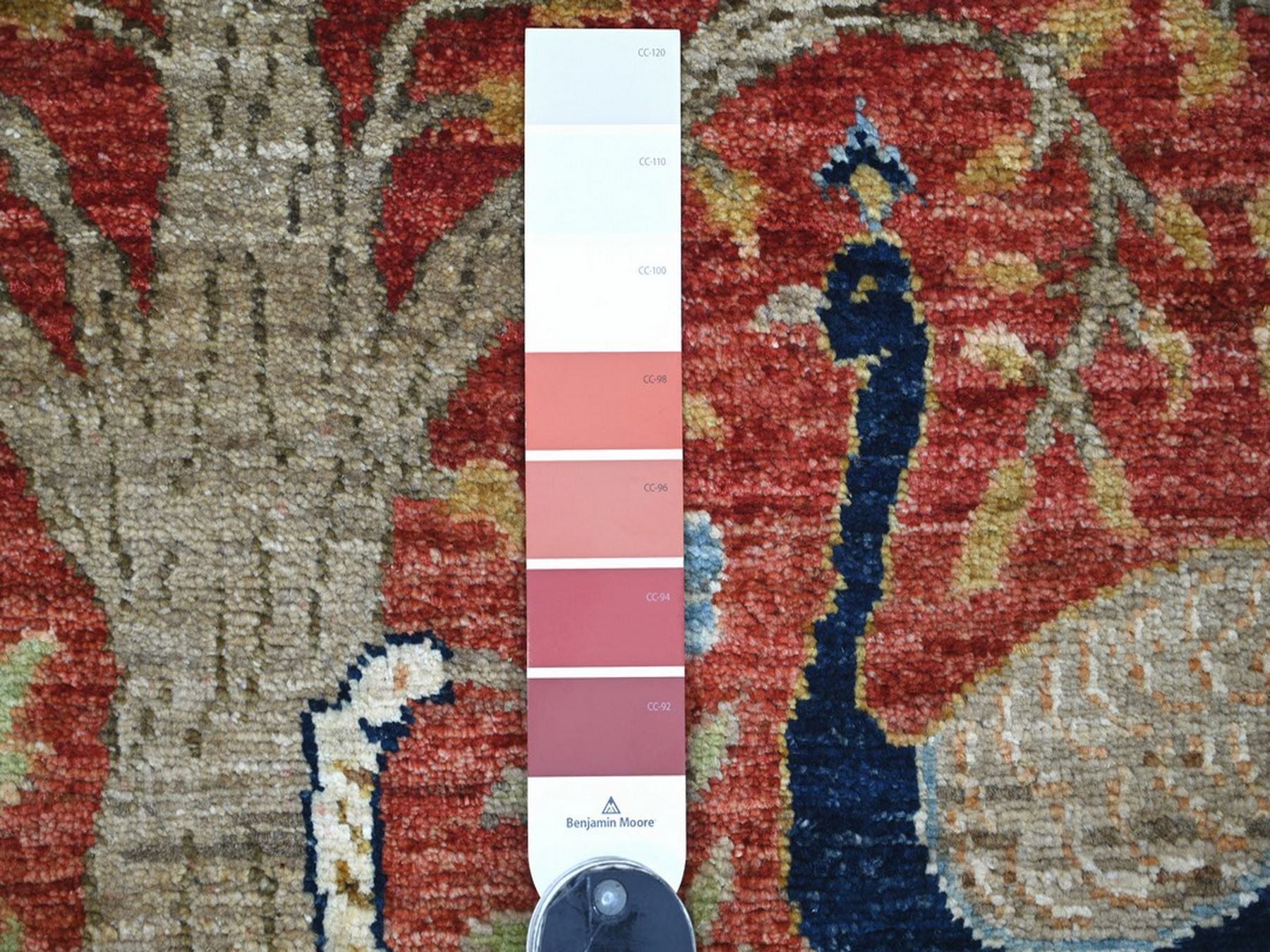 Peshawar Oushak hand-knotted wool runner in Red, 4' x 12'2" — SKU O022563 (view 3)