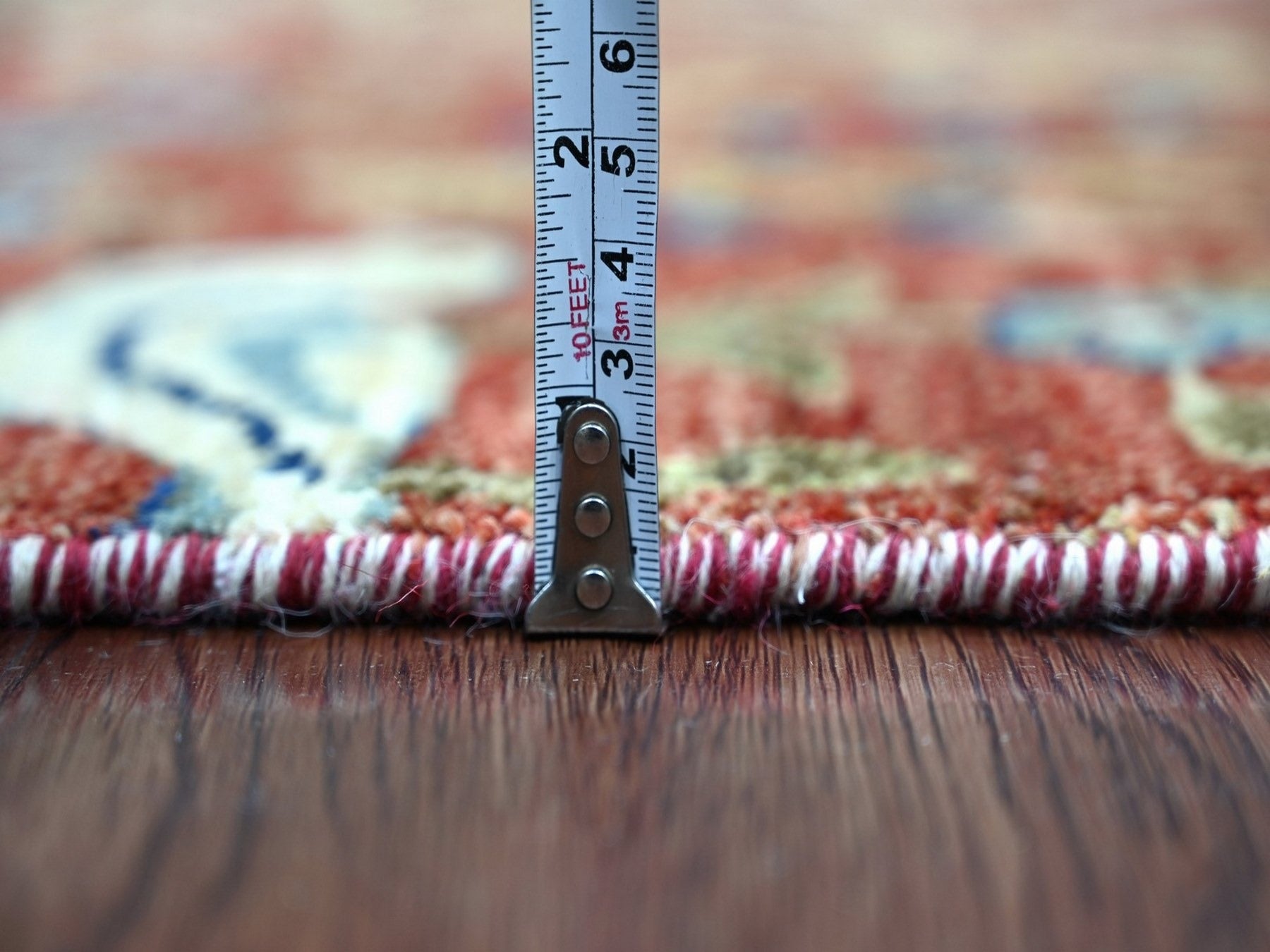 Peshawar Oushak hand-knotted wool runner in Red, 4' x 12'2" — SKU O022563 (view 5)