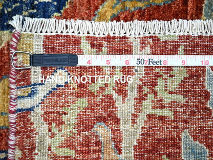 Peshawar Oushak hand-knotted wool runner in Red, 4' x 12'2" — SKU O022563 (view 6)