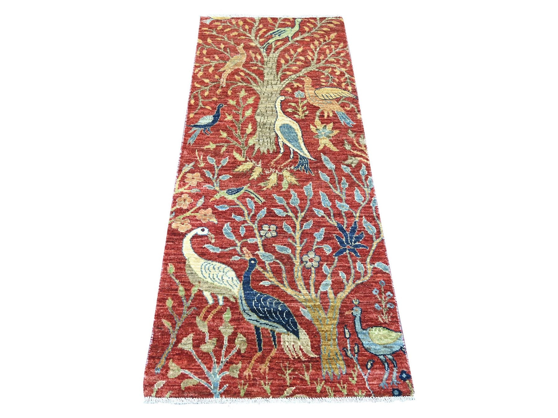 Peshawar Oushak hand-knotted wool runner in Red, 2'7" x 6'4" — SKU O022564