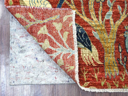 Peshawar Oushak hand-knotted wool runner in Red, 2'7" x 6'4" — SKU O022564 (view 2)