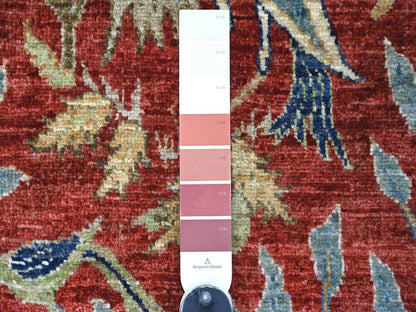 Peshawar Oushak hand-knotted wool runner in Red, 2'7" x 6'4" — SKU O022564 (view 3)