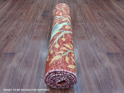 Peshawar Oushak hand-knotted wool runner in Red, 2'7" x 6'4" — SKU O022564 (view 4)